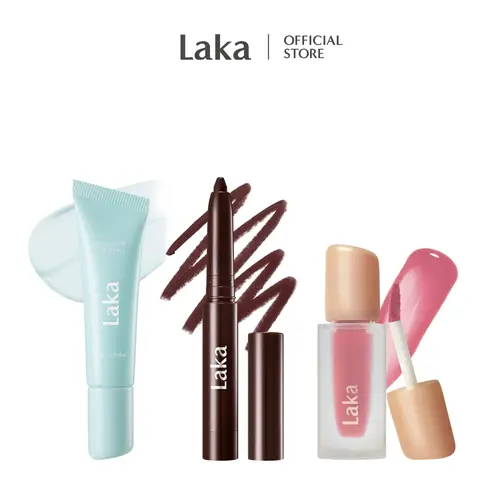 [Laka]  Prep & Glow Lip Trio - Prep Lip Mask + Easy Glide Lip Liner + Fruity Glam Tint