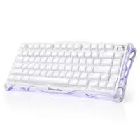 [New ARRIVAL]GravaStar Mercury K1 - Opaline White, 75% layout Keyboard, White Wireless Creamy Keyboard, Aluminum Alloy Exoskeleton Design, Mechanical Gaming Keyboard, Gasket Hot-Swap Socket, Linear Switches, RGB Backlit summerwins DealsForYouDays