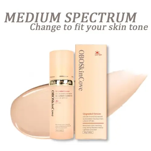 4-in-1 Adaptive Tinted Sunscreen Foundation - Broad Spectrum SPF 50+ Blurring Color Concealer & Moisturizer, Hydrate, Even Skin Tone, Natural Finish for Normal Skin, Flawless Base for Makeup Routine