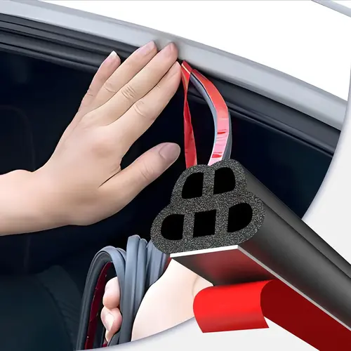 52.5 Ft Car Door Seal Strip Universal Self Adhesive Automotive Weather Stripping, Double Layer 5-Hole Car Door Soundproofing Strip, Rubber Seal Strip for Cars Trucks SUVs RVs Hood Cover, fathersdaygift