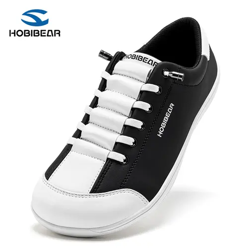 HOBIBEAR Women’s Wide-Toe Leather Barefoot Shoes - 0-Drop Flexible Sole, Lightweight Minimalist Sneakers for Women, Easy/Streetwear/All-Day Casual Trainers (Gold, Silver, Black, White),father'sdaygifts