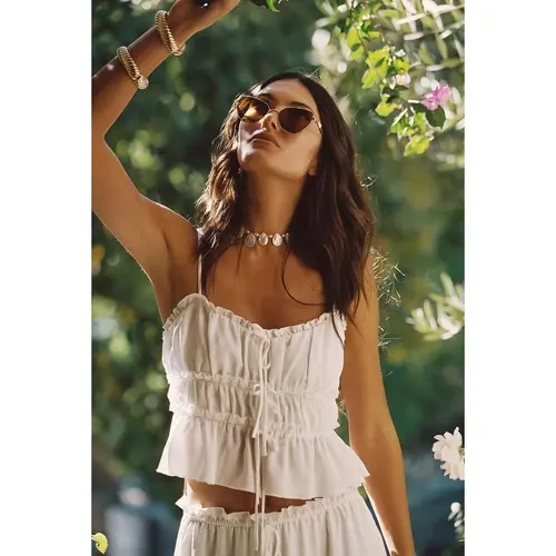 Dahlia White Satin Tank