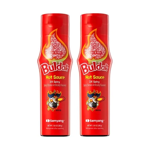 Samyang Buldak Hot Sauce - 2X Spicy, Korean Spicy Hot Chicken 2X Flavor Sauce [5.57 fl oz (200g) x 2 pack]