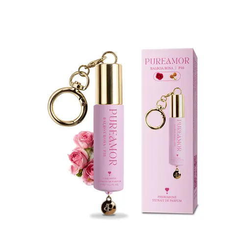PUREAMOR Women's Roll-On Pheromone Perfume Oil - 6ml (0.2oz) Travel Size Mini EDP Liquid, 8+ Hours Long Lasting, Keychain Clip, Multi Scents, Elegant Alluring Fragrance, Romantic Gifts for Her