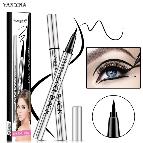 Vegan Jet Black Creamy Gel Eyeliner Pen - Waterproof, Long-Lasting, Smudge-Proof, Silky Smooth Texture, Fragrance-Free, Matte Cosmetic for Adults with Normal Skin, Flawless Eye Makeup, 24-Month Shelf Life, Regular Edition, Single Item