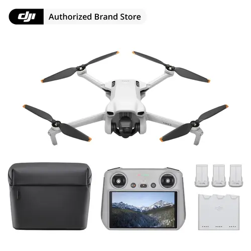 DJI Mini 3 Fly More Combo - 4K HD Camera Remote Control 4-Rotor Quadcopter, Lightweight Portable Wireless Drone with DJI RC, 114 Mins Flight Time, Plastic Build & Accessories, Lightweight Drones
