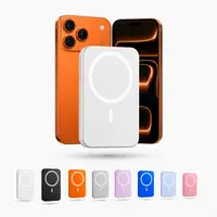 5000mAh Magnetic Power Bank, Portable Wireless Charger for iPhone 12–17 Series, Compact Backup Battery Pack, Works Best with Magnetic Case or No Case, Travel & Daily Use