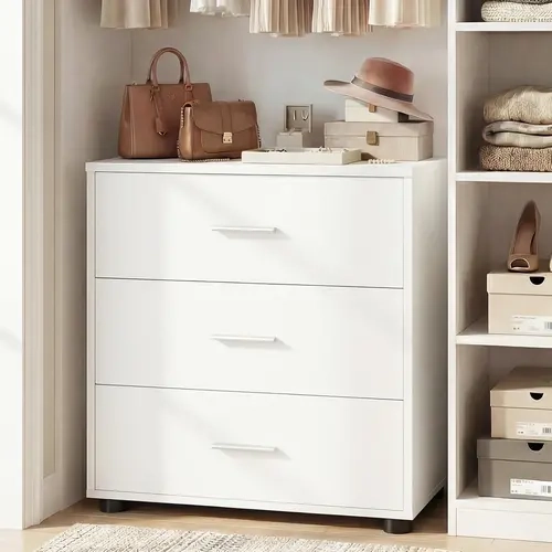 21.7"W 3-Drawer Dresser Chest - Modern Storage Cabinet, Bedroom Clothes Organizer, Deep Wood Drawers, Dresser for Bedroom, Bedside Nightstand End Table
