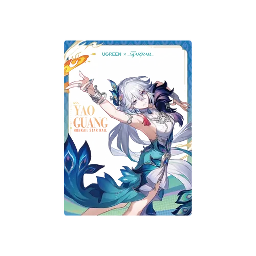 UGREEN x Honkai: Star Rail Special Series Character Art Collectibles - Yao Guang Tin Badge, Holographic Ticket, Transparent Trading Cards