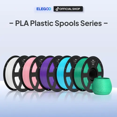 ELEGOO High-Quality 1.75mm PLA 3D Printer Filament with Glossy Plastic Spool - 0.02mm Precision, Low Warp, Odorless, Neat Windings, PLA Basic-Refill/PLA+ Variants, Universal for Ender, Kobra, Neptune Series, P1s, Ideal for Beginners, 3D Printing Supplies