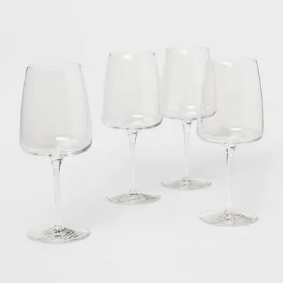 4pk Simsbury Wine Glasses White - Threshold