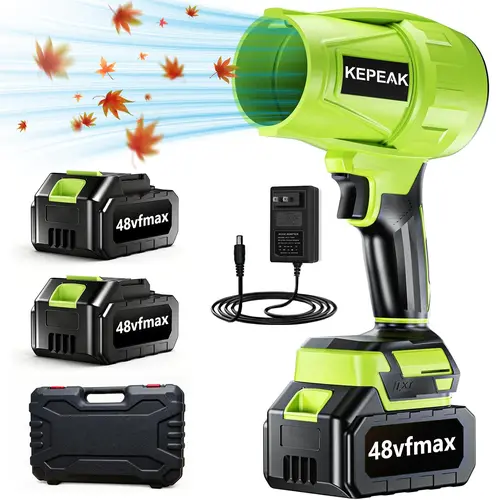 【Toolupgrade】Cordless Portable Handheld Jet Dust Blower, 850W Power, 58 m3/min Airflow, Heat-resist Design, Stepless Speed, Lightweight, Ergonomic Grip, Charger + Batts, for BBQ Grill Blast, Cordless Car Dry, Corners Reach Cleaning