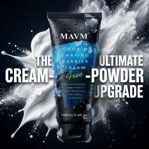 MAVM Men's Aluminum-Free Non-Aerosol Antiperspirant Cream - Deodorant Body Care, Coconut-Infused Cornstarch Clean Formula, Fresh Woody Citrus Fragrance, Body Odor Relief, Sweat Protection, Anti-Chafing Underarm Care