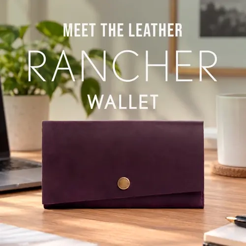 Portland Leather Women’s Rancher Wallet - Real Leather Western Snap Clutch & Phone Pouch