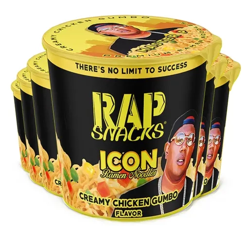 Rap Snacks Creamy Chicken Gumbo Ramen Master P 2.25oz Cup (Pack of 6)