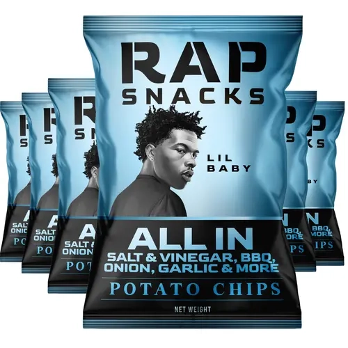 Rap Snacks Lil Baby | All In Potato Chips 2.5oz Bag (Pack of 6)