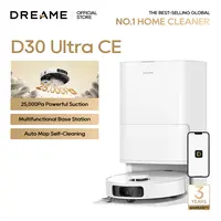 【Super Brand Day】DREAME D30 Ultra CE Robot Vacuum and Mop with Auto Dust Emptying, 25,000Pa Suction, 0.41in Mop Lifting, Multifunctional Base Station, Mop Self-Washing, Smart Obstacle Avoidance, White