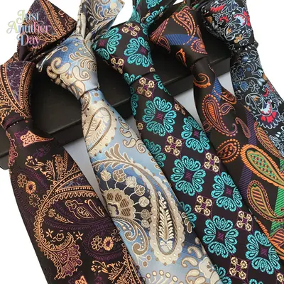 Men's New Paisley Jacquard Neckties, Classic Ornate Pattern Ties, Premium Woven Neckwear for Business & Professional Suits