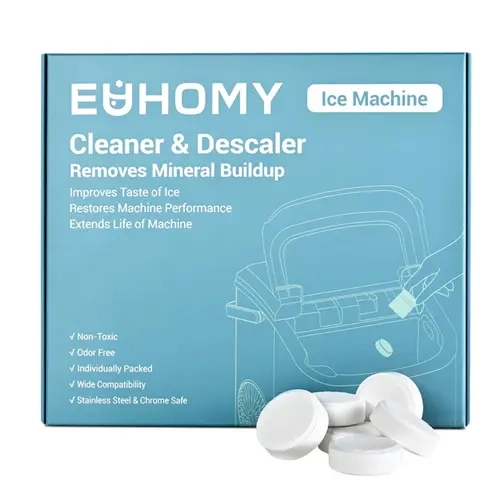 24-Count Universal Citric Acid Ice Machine Cleaner Tablets - Naturally Derived, Nontoxic All-Purpose Cleaners, Fragrance-Free, Odourless for Stainless Steel Coffee Appliances, Deep Cleaning via Mix.Pour.Run., Improves Taste of Ice, Kitchen Care
