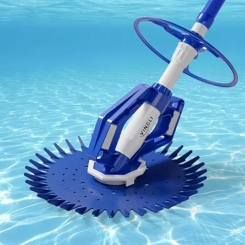 VINGLI Suction-Powered Automatic Inground Pool Vacuum Cleaner - 1600GPH Scuff-Resist Creepy Crawler Sweeper, 33FT Hoses, 1.5" Pipe Caliber, Wall Clean Function, Corner-Turn Wheel, Assembly-Required Pool Accessories Equipment & Cleaning Tools
