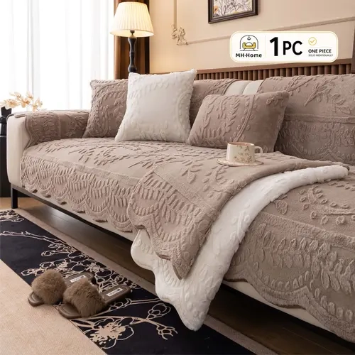 1 PC Embossed Floral Decorative Sofa Cover, Machine Washable Non‑Slip, Pet Friendly, Multiple Colors, Fits 2‑3 Seater Sofas, Washable Sofa Covers