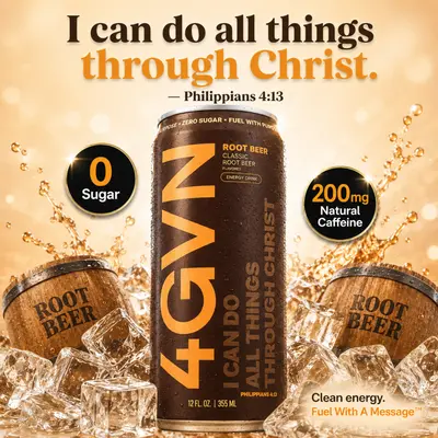 4GVN Soda Root Beer Sports Energy Drink - 0 Sugar, 200mg Caffeine, Carbonated Beverage for Active Individuals