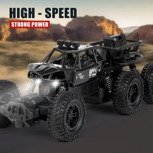 Halloween Surprise Mystery Toy - Unisex High-Speed Electric Remote Control Vehicle with 4WD System, 4WD Rock Climbing Capability, All-Terrain Adaptability, Smooth Connection, Sturdy Structure, LED Night Glow Headlights, Backyard Outdoor Entertainment Toy
