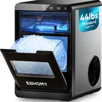 EUHOMY Countertop Chewable&Crunchable Nugget Ice Maker, 35Lbs/24H Fast & Endless Ice Supply, 7-10min Production, 1.8L, 13.98x9.84x14.96 Inches, Compact Design & Reliable Support, Self-Cleaning Automatic Machine with Scoop & Basket, for Home Cafe (Black)