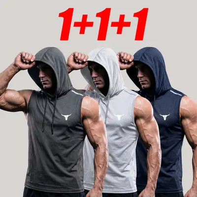 Men’s Multi-Size Sleeveless Hooded Vest, Summer Outdoor Hiking Casual Sports Wear for Outdoor Fun, Multi-Size Vests