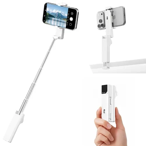Viozon Selfie Stick with Wireless Remote and Desk Clamp, Lightweight Foldable Travel Phone Holder, Aluminum Portable Selfie Stick Tripod for Video Recording, Photograph, Streaming