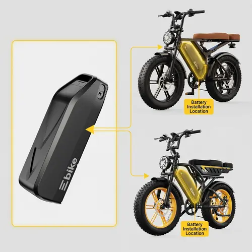 48V 15Ah Rechargeable Lithium Replacement Battery - Exact Fit Backup for R9-X6 Electric Bikes, Removable Design, Easy Installation for US Market Ebike Users, Long-Lasting Riding Support, Compatible Charger Required