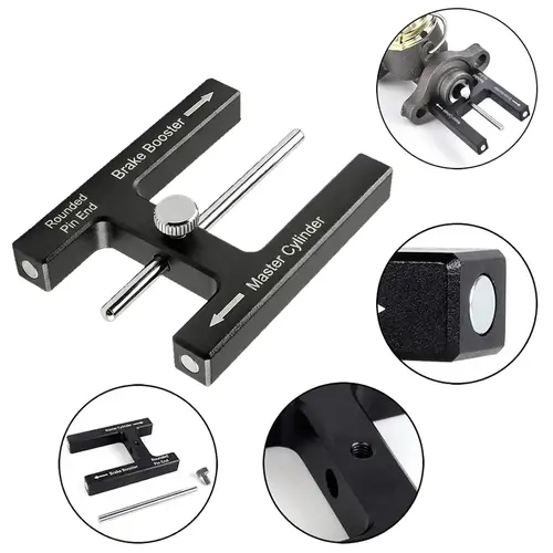 (2026 Upgraded) Brake Booster Adjustment Tool - N48 Magnetic CNC Aluminum Alloy Push Rod Gauge, Rust-Resist 304 Compact Adjustable Tool for GM Corvette, Hot Rod, DIY Car Enthusiasts, DIY Brake Repair, 1-Person Use