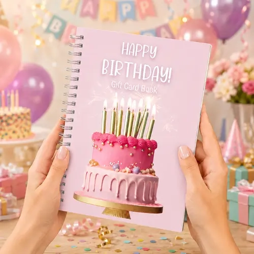 Birthday Greeting Card Organizer - Practical 7x5 in Compact and Convenient Booklet Holder, 24 Pages Organizer Storage, Office Stationery Gift for Teens, Keeps Cards Tidy