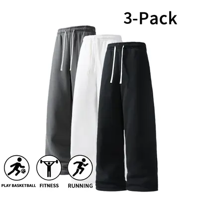 3-Pack Fall & Winter Styles Everyday Essential Sweatpants | Comfortable drawstring pants for workouts, travel, and relaxing (optional 3-pack and single pack)