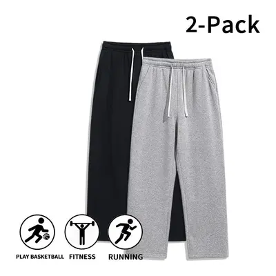 2-Pack Men’s Wide-Leg Sweatpants – Ultra Comfortable Casual Sport Pants for Basketball, Gym, and Everyday Wear