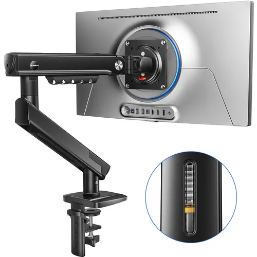 HUANUO FlowLift Pro Upgrade Durable Computer Monitor Stand - Black, 13"-32" Monitors/13-32" Screen Riser, 19.8lbs Capacity, MechaSpring Tech, InstaMount, LockSteady, Adjustable View, for Gamers & Gaming Setups