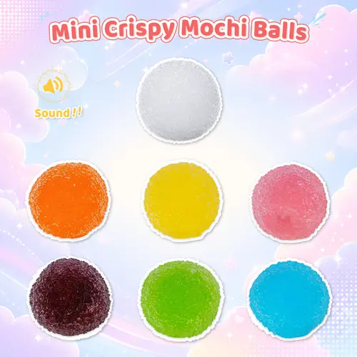 Pawtoto Handmade Crunchy Squishy Stress Ball - 6×6×6 cm, 120 g Ball-Shape Mini Crystal Mochi Toy, ADHD Fidget Toy, Stress Relief Tool, Anxiety Relief Calm Corner Emotional Regulation Desk Buddy, 12+ Years Gifts