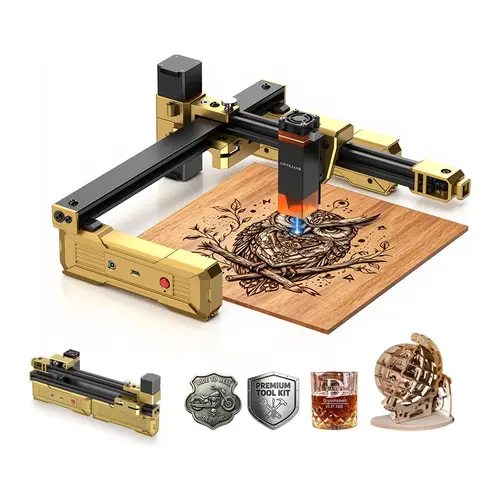 ARTILUME T1 Laser Engraver, No APP, Foldable No-Setup Design, Beginner-Friendly, for Wood, Leather, Acrylic & Coated Metal, Ideal for DIY Crafts & Custom Gifts