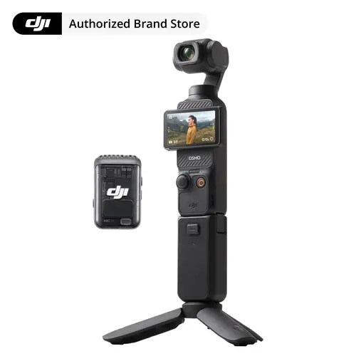 DJI Osmo Pocket 3 Creator Combo Vlogging Camera Rig - 1'' CMOS, 4K/120fps 3-Axis Handheld Stabilizer, Face-Tracking, MP4 Support, Automatic Photo/Video Capabilities, Mic Included, for Travel Vlogs, YouTube