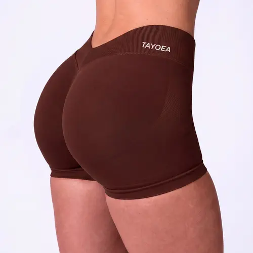 Tayoea Women's Seamless High Stretch V-Back, Compression Athleisure Sports Shorts, Ideal for Running, Yoga, Fitness, Perfect for Daily Wear and Exercise, Workout Clothes Women