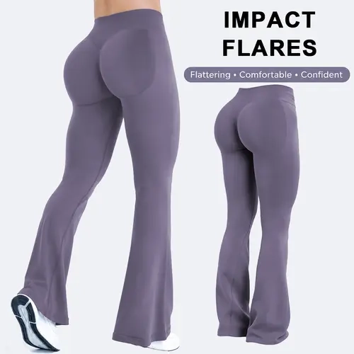 Women's DEEFY IMPACT Regular-Length Flared Sports Pants - Tummy Control, Hip Lifting Leggings, Slim-Fit Gym Workout Apparel for Yoga, Gym Clothes Women