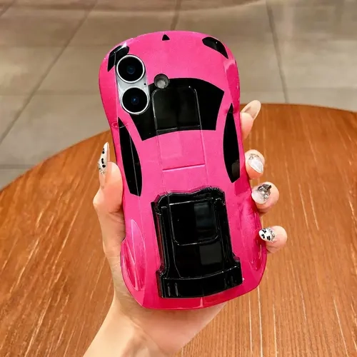 3D Race Car Design TPU Soft Bumper Smartphone Case - Handheld Cellphone Protection for iPhone 17 Pro Max/17 Air/16 Pro/15/14/13 Plus, Cool Cartoon Supercar Shape for Mobile Devices, Casing