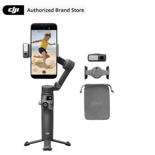 DJI Osmo Mobile 7 3-Axis Smartphone Gimbal Stabilizer - Foldable Camera Accessory, Handheld Phone Video Rig, Built-in Tripod, 1-Tap Edit, 10H Battery, Reverse Charge, Vlogger Accessories for iPhone & Android, Stabilizer Vlogger