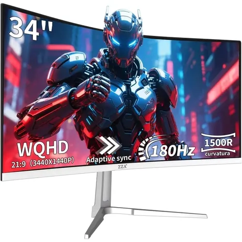34-Inch Esports-Grade 180Hz 1500R Curved computer gaming monitor with PS5.3440x1440 Ultra-Wide monitor, Smooth Lag-Free Gaming for All Major Titles, Perfect Gift for Father's Day, Back to School, Boyfriends & Dads Frameless Rapid Ips Monitor