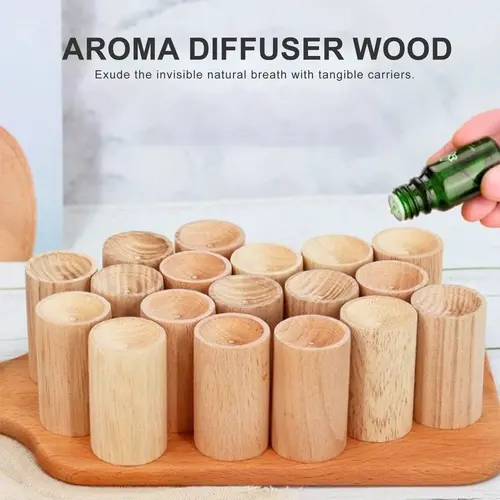 6 Counts Charcoal Wooden Diffuser, Best Hand-Crafted Wick Essential Oil Diffuser made of eco-friendly wood