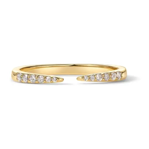 PAVOI 18K Gold Plated Open Eternity Ring - Cubic Zirconia Stacking Bands for Women - Dainty Stackable Rings for Women