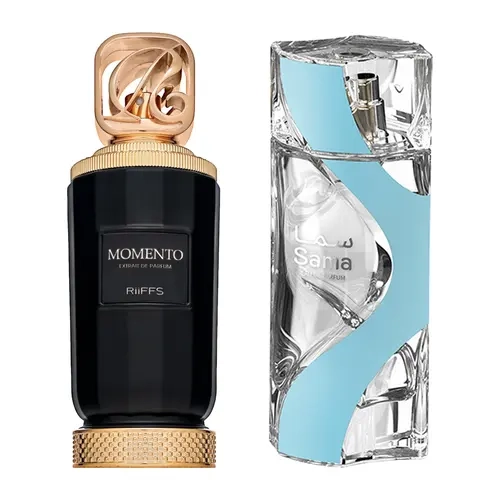 Sugar-Glazed Ocean Mist 2 Piece Bundle for Unisex (3.4 Ounce, Nusuk Sama Eau de Parfum Spray + 3.4 Ounce, Riiffs Momento Extrait de Parfum Spray)