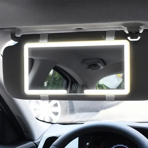 Car Sun Visor LED Mirror, Touch Control Dimmable Car Interior Mirror, Rechargeable Car Dashboard Mirror, Led Mirror For Car, Automotive Accessories