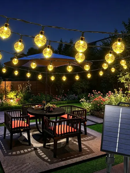 Outdoor Waterproof Solar String Lights 39FT/65FT 60LED/100LED Globe Fairy Lights with 8 Modes for Yard Garden Wedding Decor