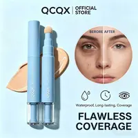 【QCQX】Dual-effect Concealer & Foundation Eye Concealer - 24-hour long-lasting,high-coverage matte finish.Korean pressed powder foundation for a flawless complexion. Covers acne marks, sculpts the nose, and nourishes the skin. Daily Cosmetic